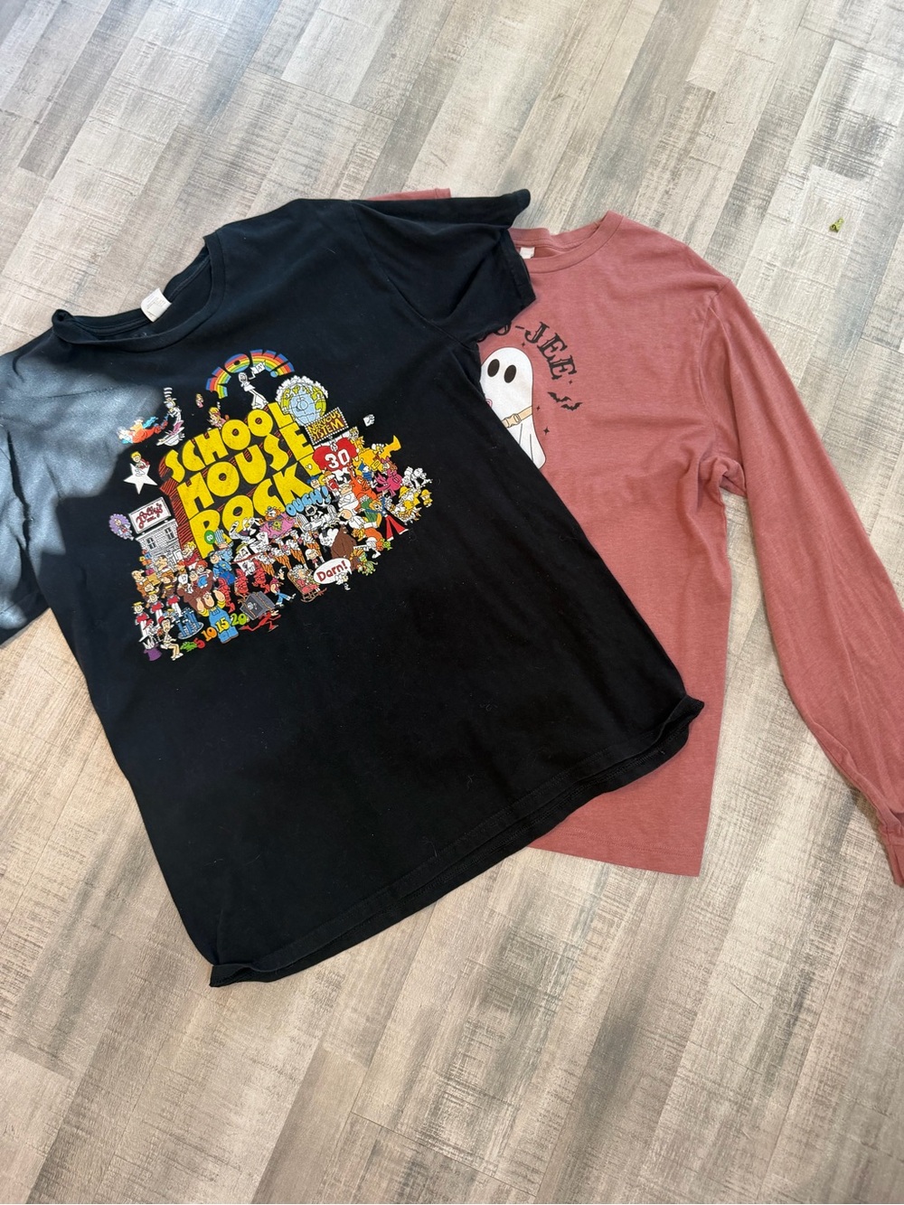 Women’s XL Graphic Shirt Lot Schoolhouse Rock Boo-Jee Halloween Bella Canvas